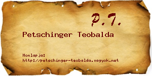Petschinger Teobalda névjegykártya
